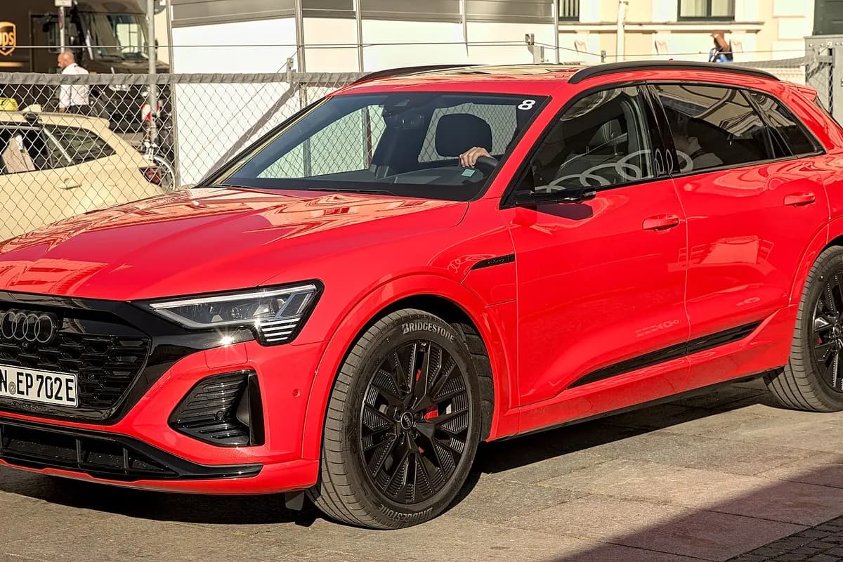 A Audi e-tron, front three-quarter view