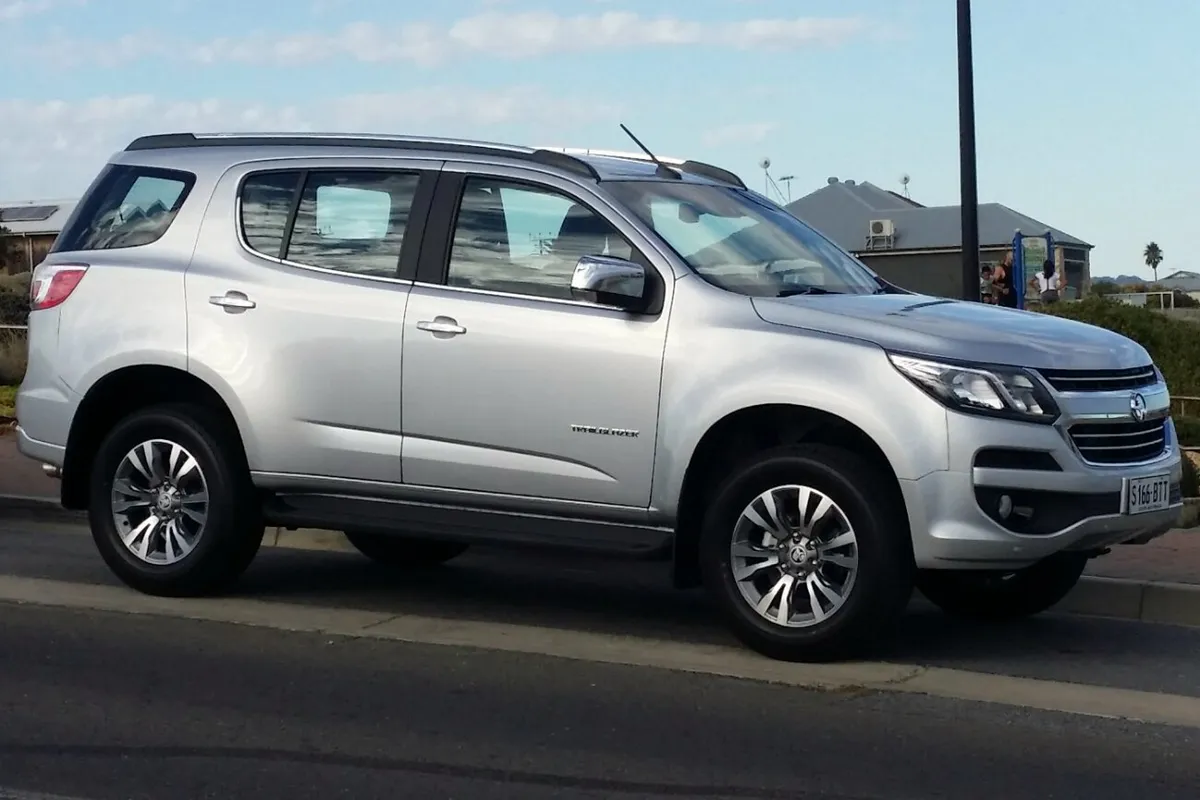A silver Holden Trailblazer SUV, front three-quarter view