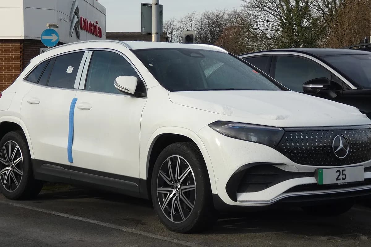 A Mercedes-Benz EQA, front three-quarter view