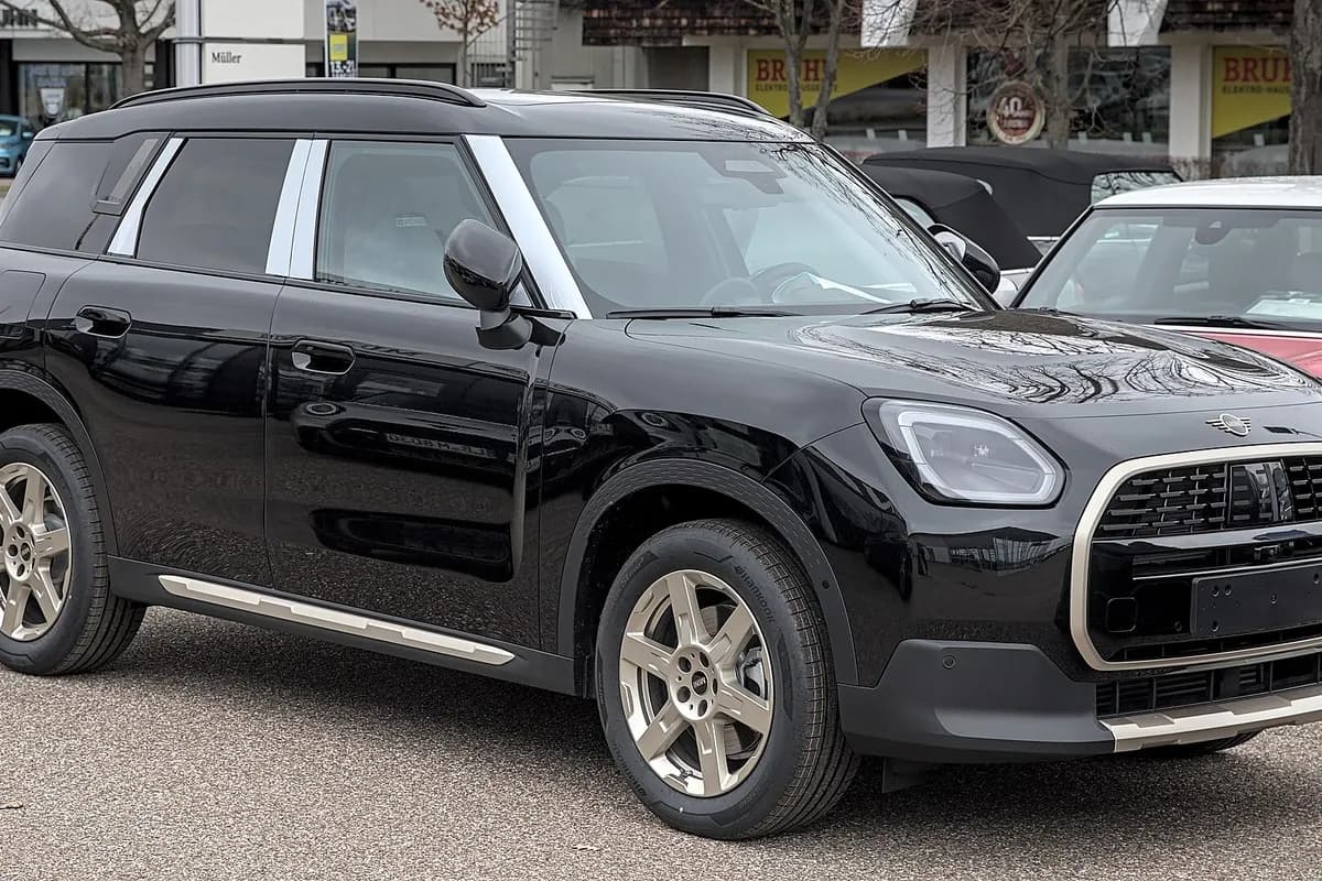 A Mini Countryman, front three-quarter view
