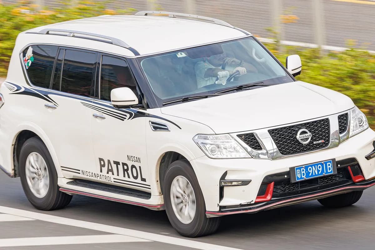 A Nissan Patrol, front three-quarter view